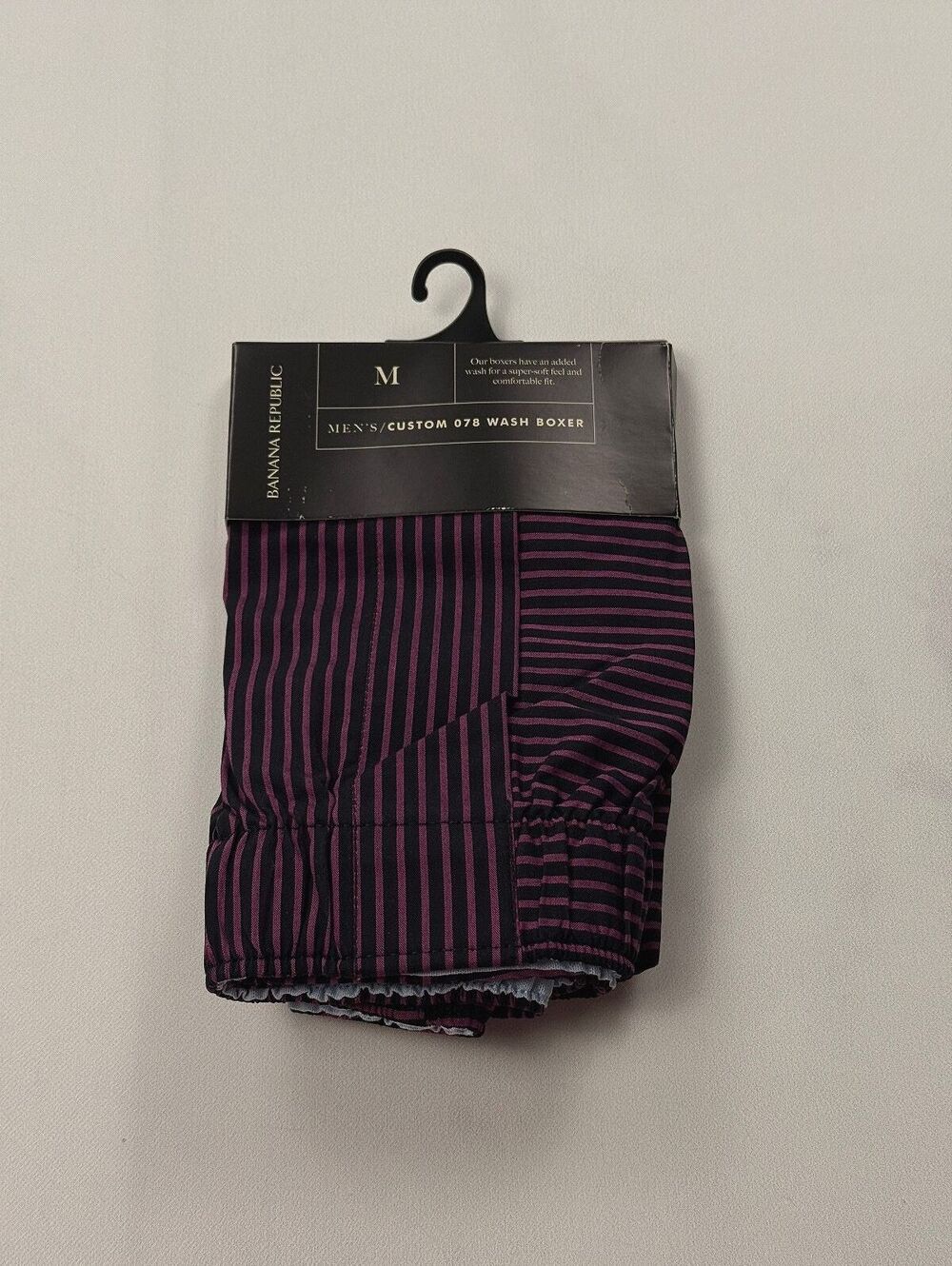 Banana Republic Boxer Shorts Custom 078 Wash Boxer Purple Striped - Mens M NWT